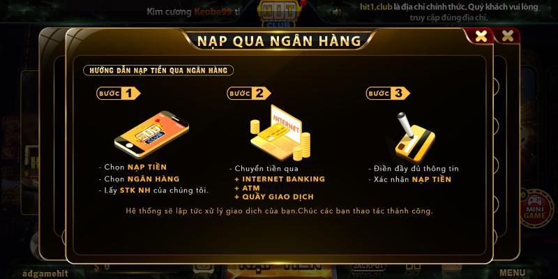 Một vài lưu ý khi bạn nạp tiền tại Hitclub 